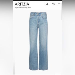 Denim Forum Aritzia jeans the Farrah hi rise wide leg jeans denim size 25